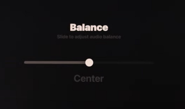 adjust audio balance slider to center