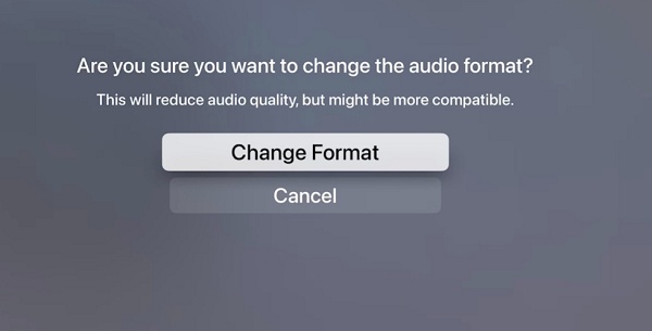 change audio format on Apple TV