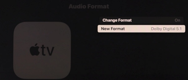 change audio format to dolby digital 5.1 on apple tv
