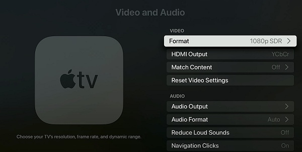 click on format under video settings