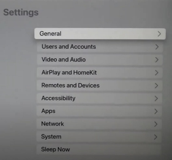 click on general settings