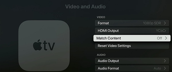 match content option turned off on Apple TV