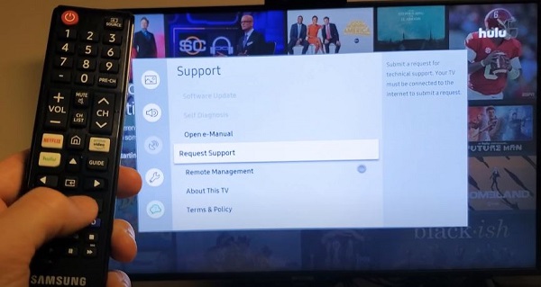 pressing exit button on samsung tv remote