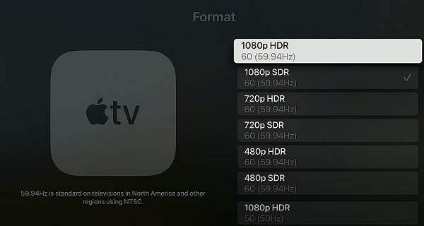 select a compatible video output format