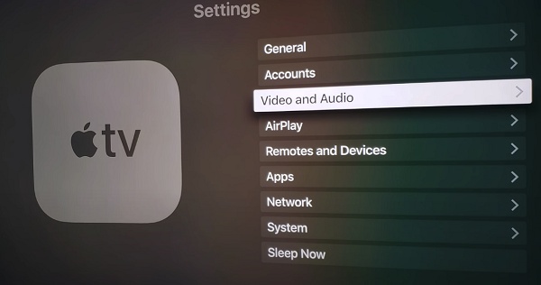 select video and audio settings