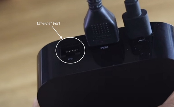 unplug ethernet cable from Appel TV box