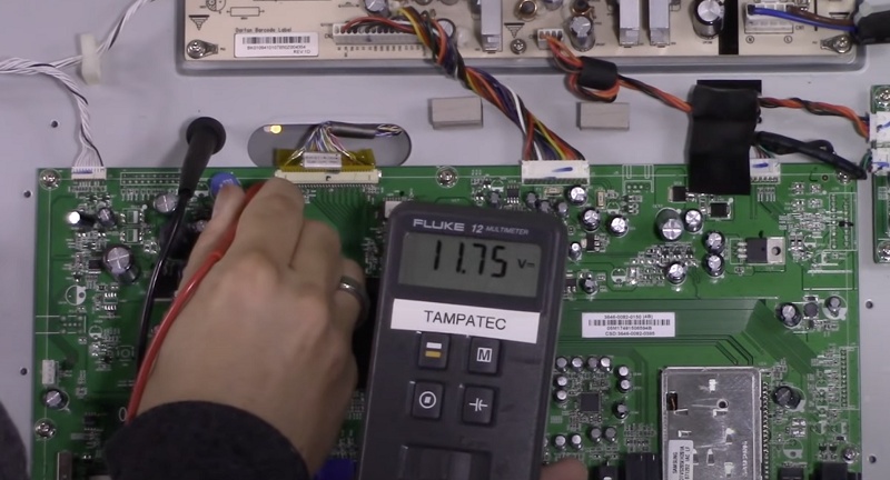 check voltage supply to t-con board