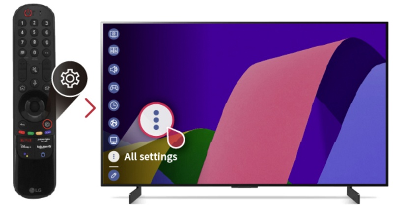 go to all settings on LG TV