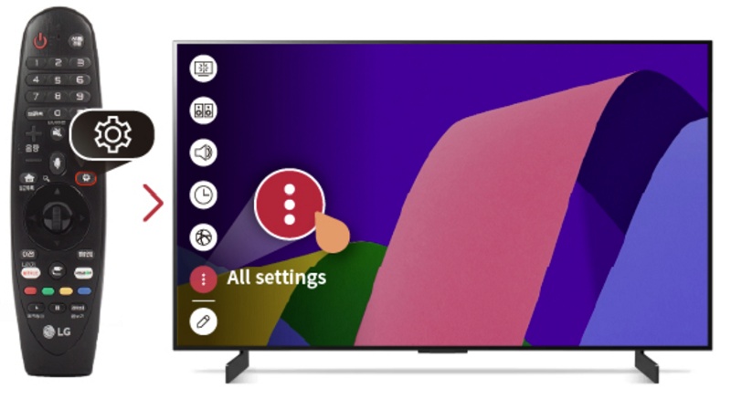 go to all settings on older LG TV models