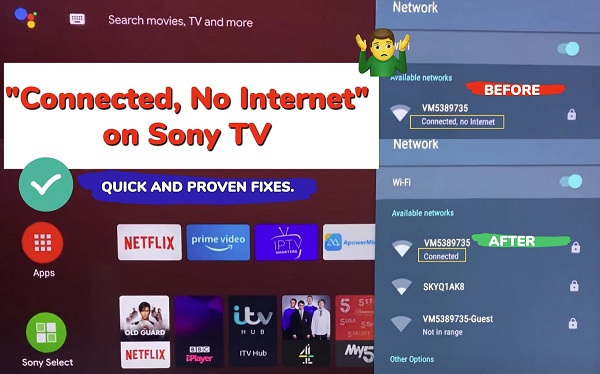 Sony TV connected no internet
