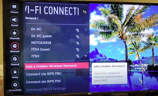 connect to guest network on LG smart TV